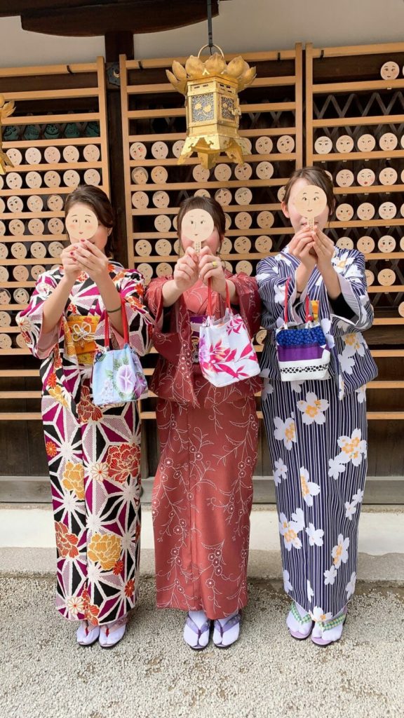 京都の河合神社で着物レンタル