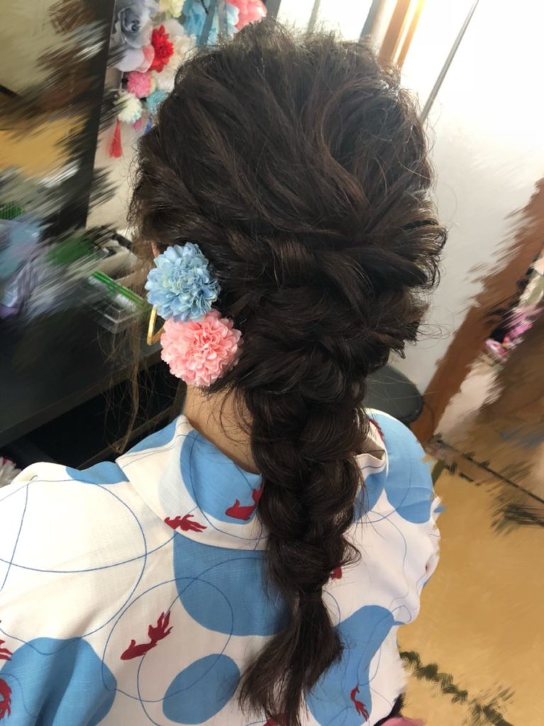 浴衣レンタルのヘアセット