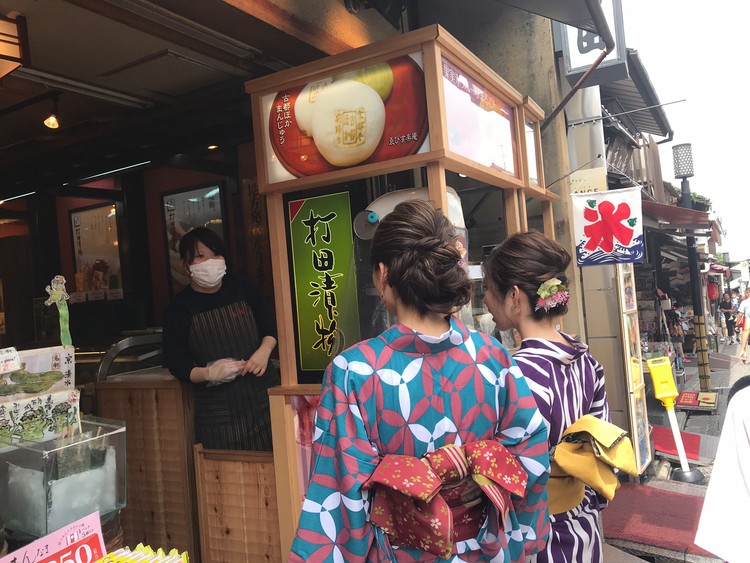 京都で浴衣レンタルをしてかき氷